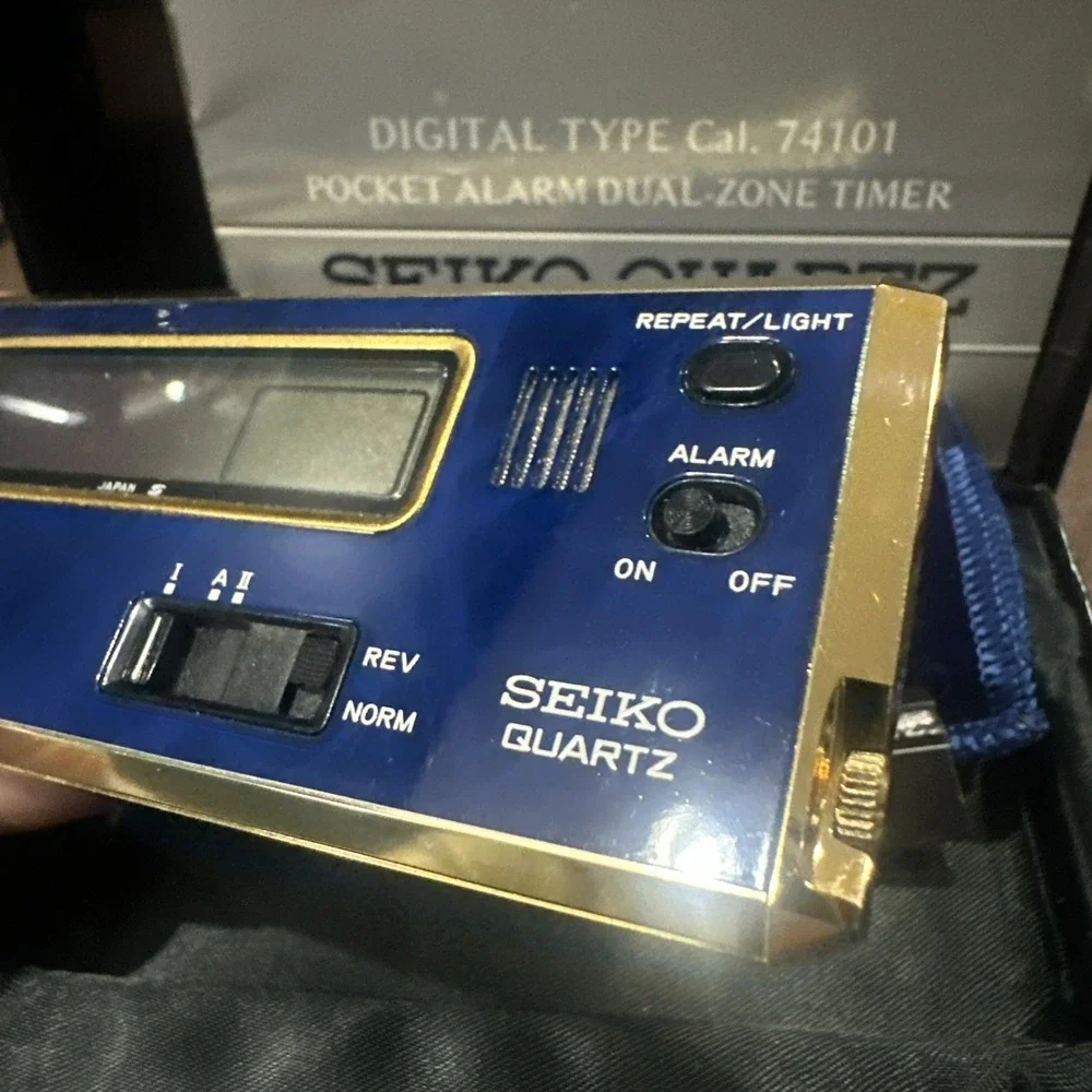 Vintage Rare Seiko Quartz LCD Travel Alarm Watch Blue Japan NOS w/ Box UNTESTED